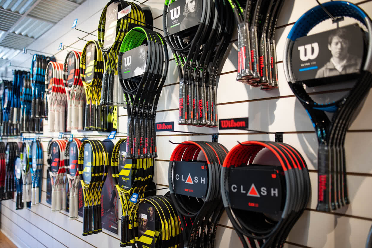 Wide variety of professional tennis racquets available for sale.